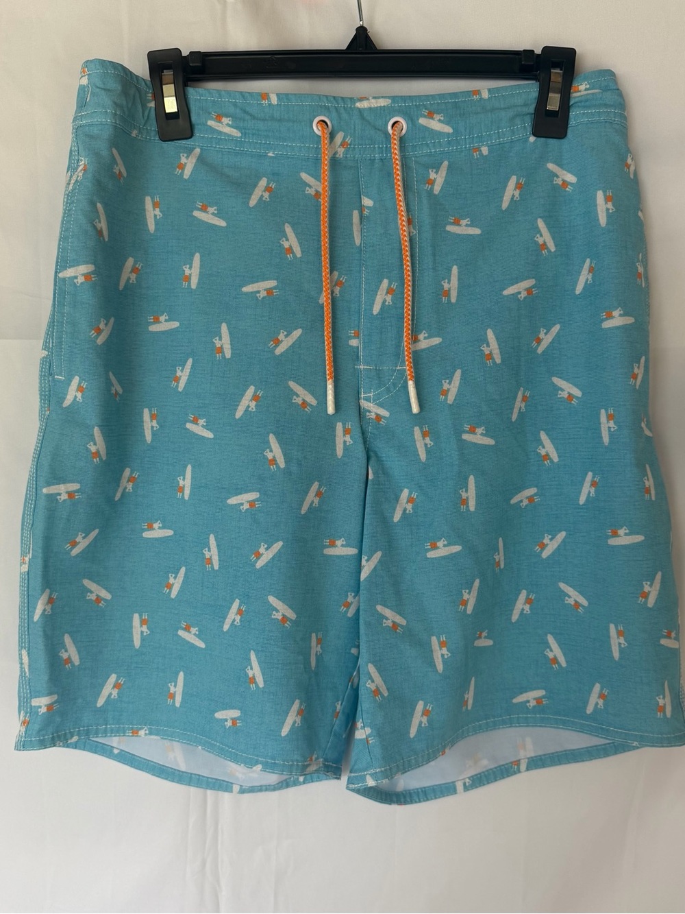 johnnie-O Swim Trunks Board Shorts Men’s M Blue Surfboard Pattern Beach Vacation